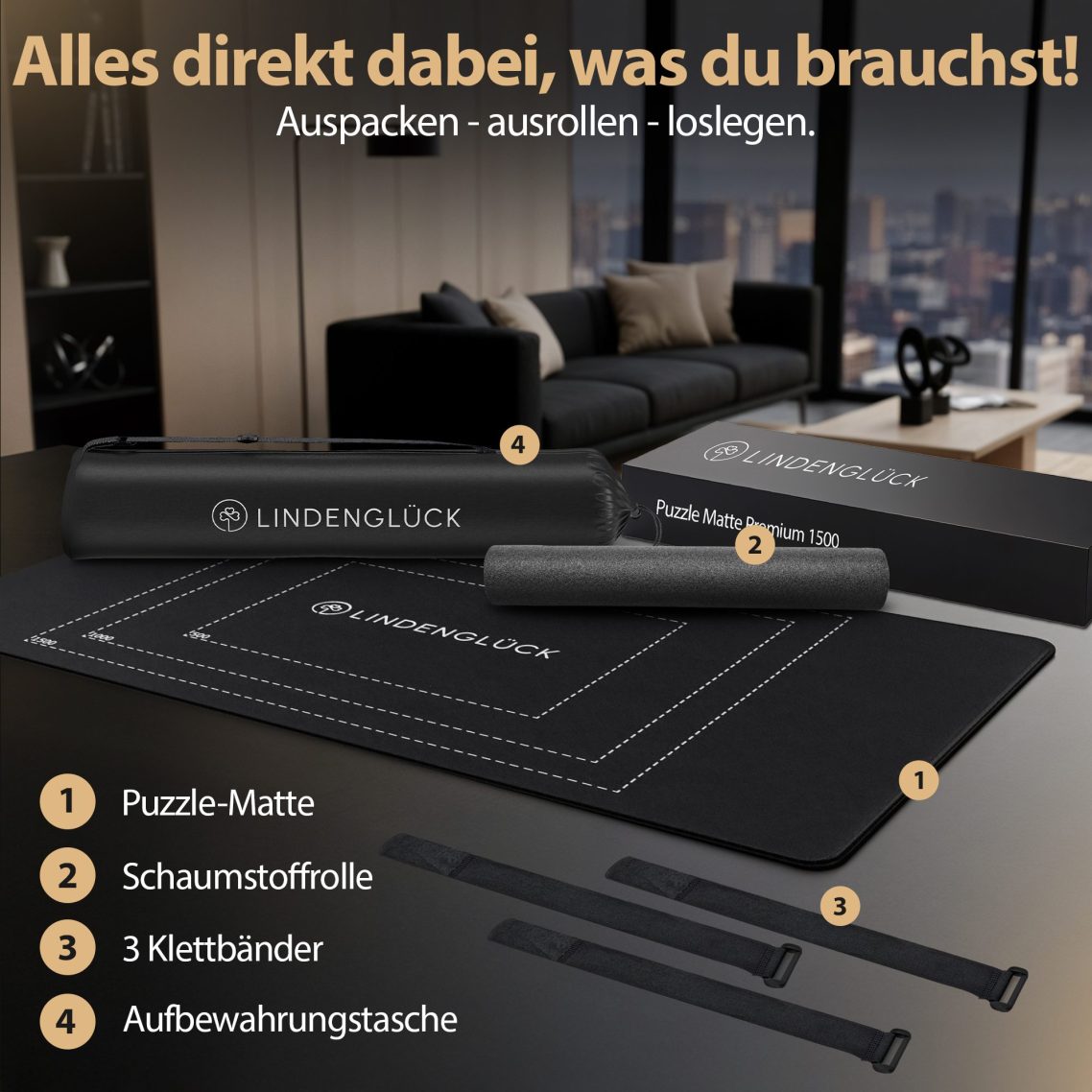 Puzzle Matte und Zubehör - Schaumstoffrolle Klettbänder